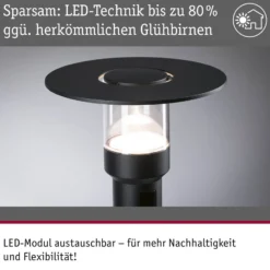Bolardo luminoso LED Paulmann Sienna, aluminio, con sensor