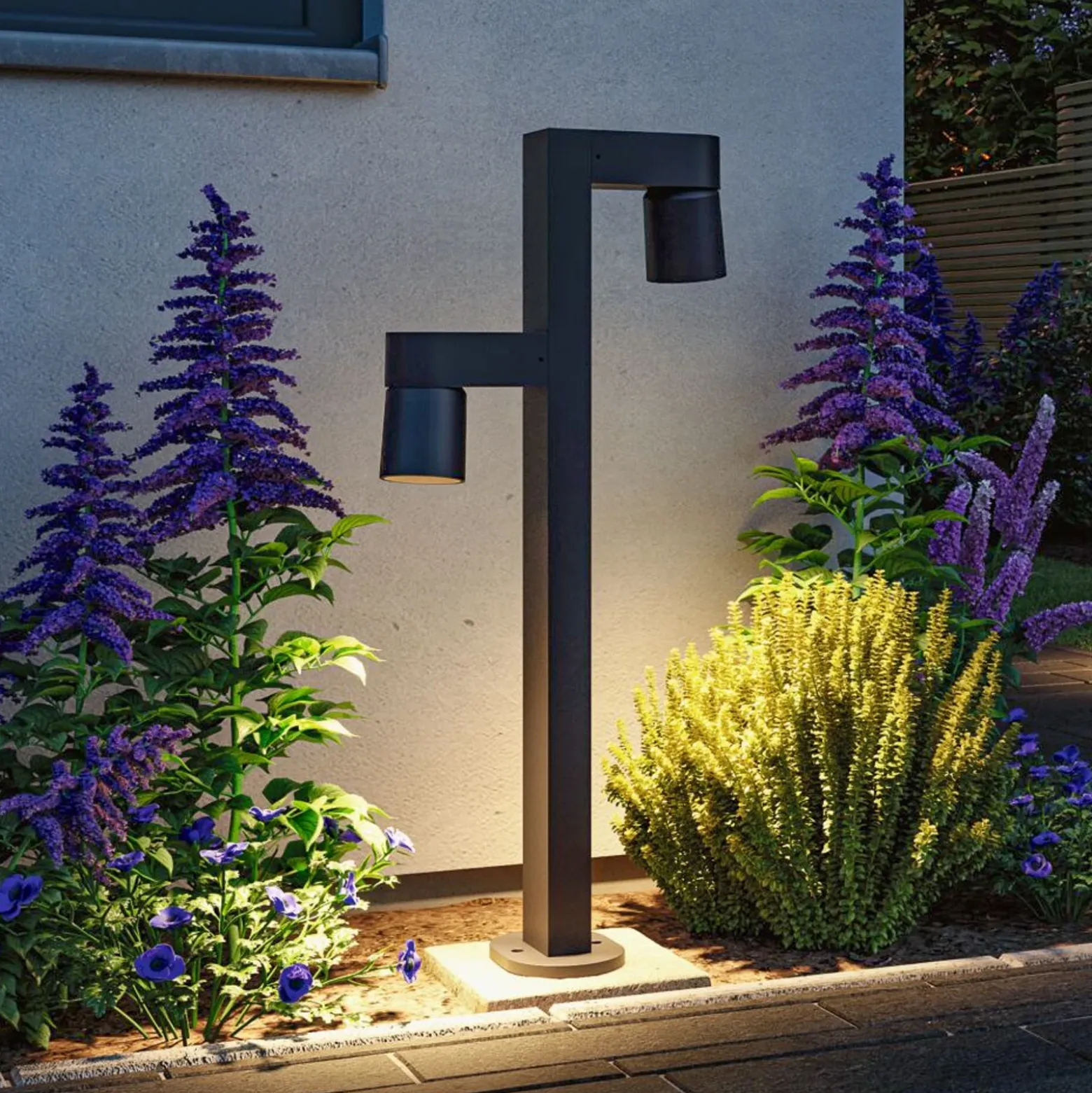 Bolardo luminoso LED Paulmann Kimu 2, antracita, 2.200 K, IP44