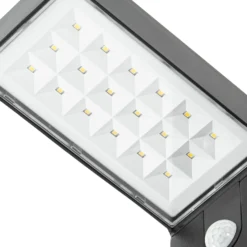 Bolardo luminoso LED Prios Aurino, negro, 75 cm, sensor