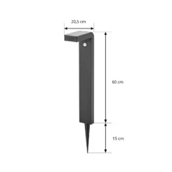 Bolardo luminoso LED Prios Aurino, negro, 75 cm, sensor