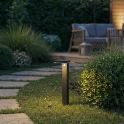 Bolardo luminoso LED PRIOS Tarlson, angular, antracita, sensor