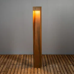 Bolardo luminoso LED Rho, color óxido, altura 100 cm, metal, IP54