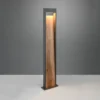 Bolardo luminoso LED SALMON, aspecto de madera, altura 100 cm, metal, IP44
