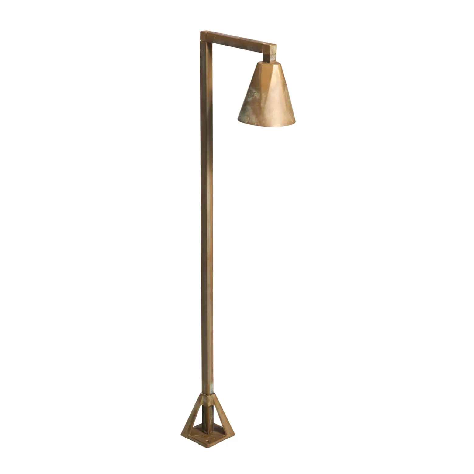 Bolardo luminoso LED Silva Disk, 80 x 19 cm, latón antiguo