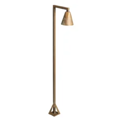Bolardo luminoso LED Silva Disk, 100 x 19 cm, latón antiguo