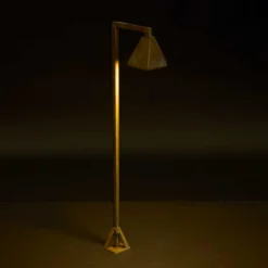 Bolardo luminoso LED Silva Edge, 80 x 19 cm, latón antiguo