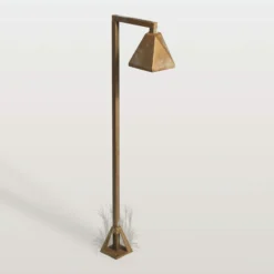 Bolardo luminoso LED Silva Edge, 80 x 19 cm, latón antiguo