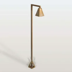 Bolardo luminoso LED Silva Frame, 100 x 19 cm, latón antiguo