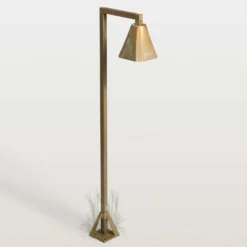 Bolardo luminoso LED Silva Frame, 80 x 19 cm, latón antiguo