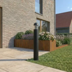 Bolardo luminoso LED Skagena de Lucande, antracita, altura 90 cm, IP54