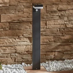 Bolardo luminoso LED solar Chioma de Lindby, antracita, sensor