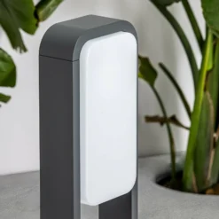 Bolardo luminoso LED Sticker, gris oscuro, aluminio, altura 72 cm