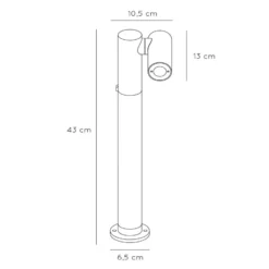 Bolardo luminoso LED Tatium, antracita, 43 cm, aluminio, IP65