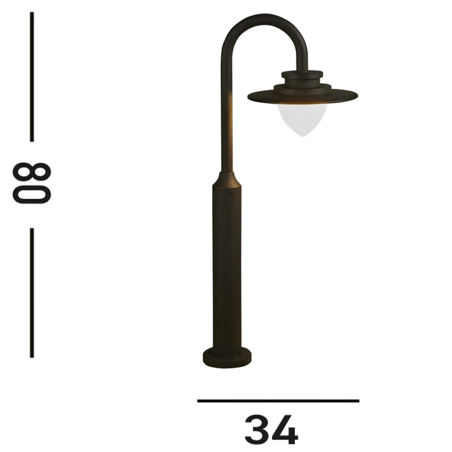 Bolardo luminoso LED Texas, IP54, color grafito, altura 80 cm