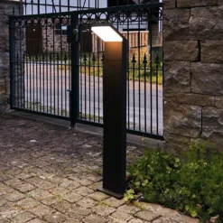 Bolardo luminoso LED Tucanae, gris, altura 100 cm, IP65, metal