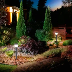 Bolardo luminoso Lena, 60 cm, gris oscuro, metal, E27, IP65