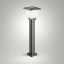 Bolardo luminoso Lena, 60 cm, gris oscuro, metal, E27, IP65