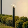 Bolardo luminoso Lindby Dangan, transparente, 90 cm, cristal, sensor