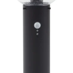 Bolardo luminoso Lindby Dangan, transparente, 90 cm, cristal, sensor