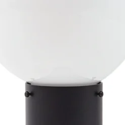Bolardo luminoso Lindby Dangan, negro/blanco, 90 cm, cristal, sensor