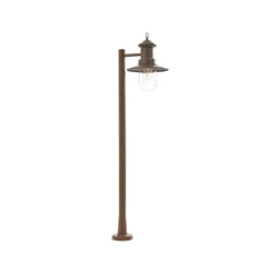 Bolardo luminoso Lindby Eloretta, óxido, 110 cm, acero, IP44, E27