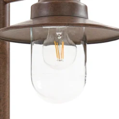 Bolardo luminoso Lindby Eloretta, óxido, 60 cm, acero, IP44, E27