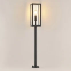 Bolardo luminoso Lindby Giavanna, 80 cm, antracita, IP44, E27