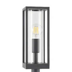 Bolardo luminoso Lindby Giavanna, 80 cm, antracita, IP44, E27