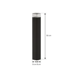 Bolardo luminoso Lindby Halvar, 50 cm, negro, IP65, GU10