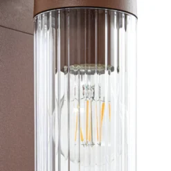 Bolardo luminoso Lindby Kaliro, óxido, 60 cm, E27, IP54
