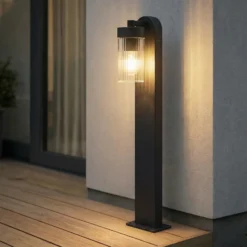 Bolardo luminoso Lindby Kaliro, antracita, 60 cm, E27, IP54