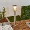 Bolardo luminoso Lindby Noemi, gris, acero inoxidable, 80 cm, IP44