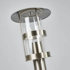 Bolardo luminoso Lindby Noemi, gris, acero inoxidable, 80 cm, IP44