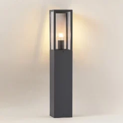 Bolardo luminoso Lindby Peldar, antracita/transparente, 80 cm