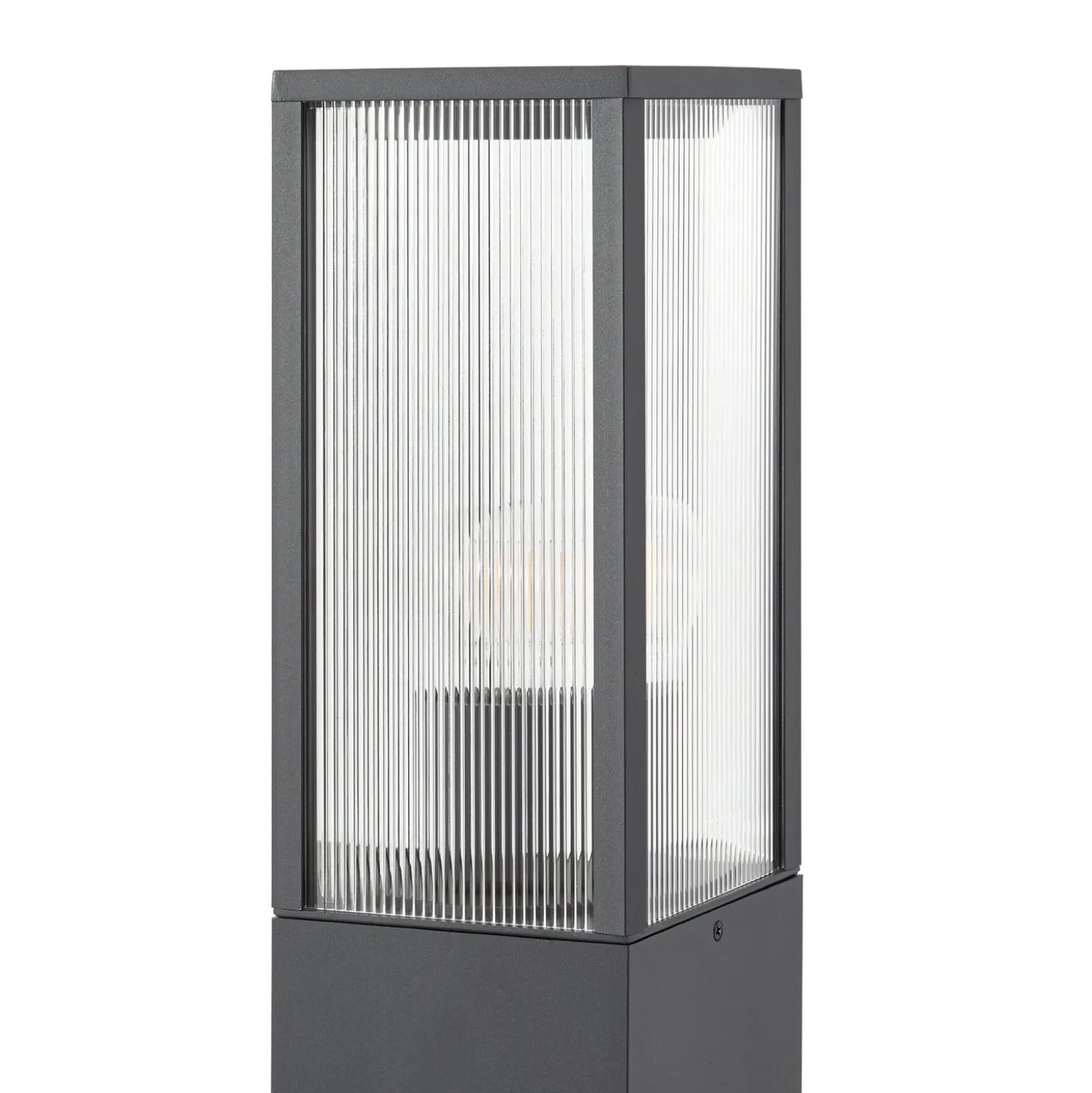 Bolardo luminoso Lindby Peldar, antracita/estriada, 80 cm