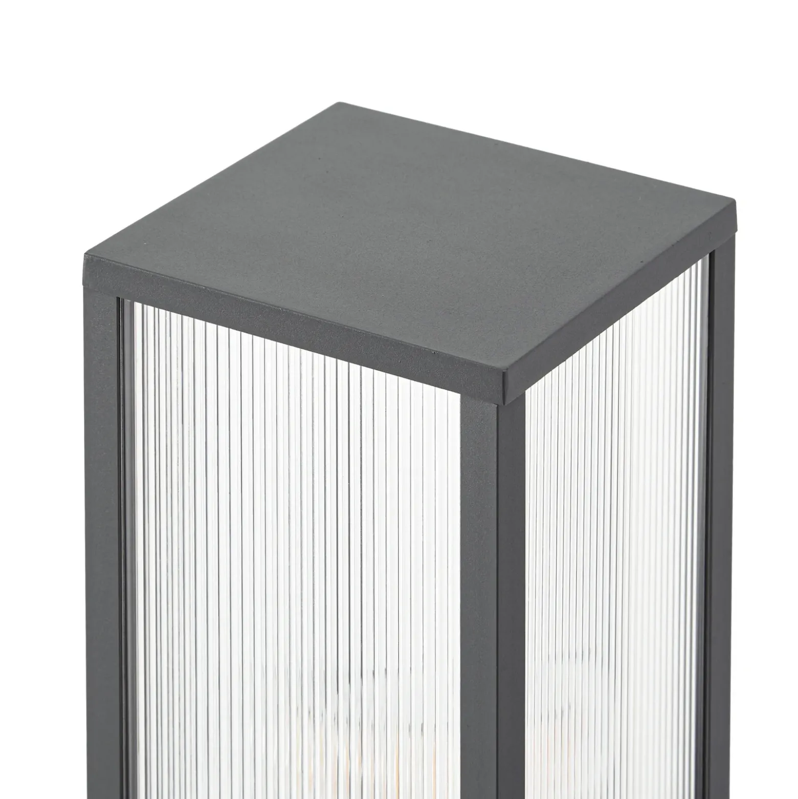 Bolardo luminoso Lindby Peldar, antracita/estriada, 80 cm