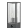 Bolardo luminoso Lindby Peldar, antracita/estriada, 80 cm, sensor
