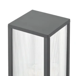 Bolardo luminoso Lindby Peldar, antracita/estriada, 80 cm, sensor