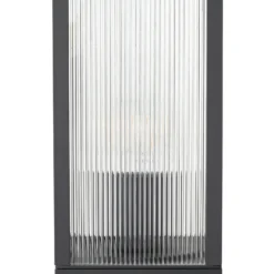 Bolardo luminoso Lindby Peldar, antracita/estriada, 80 cm, sensor
