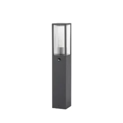 Bolardo luminoso Lindby Peldar, antracita/estriada, 80 cm, sensor