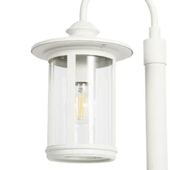 Bolardo luminoso Lindby Zayn, blanco, cristal, altura 109 cm, IP65