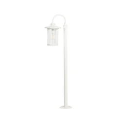 Bolardo luminoso Lindby Zayn, blanco, cristal, altura 109 cm, IP65