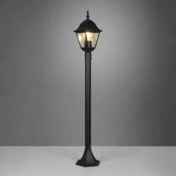 Bolardo luminoso Livenza, negro, altura 100 cm, aluminio, IP44