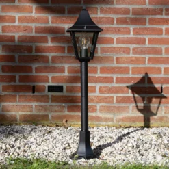 Bolardo luminoso Livorno, IP44, negro/claro