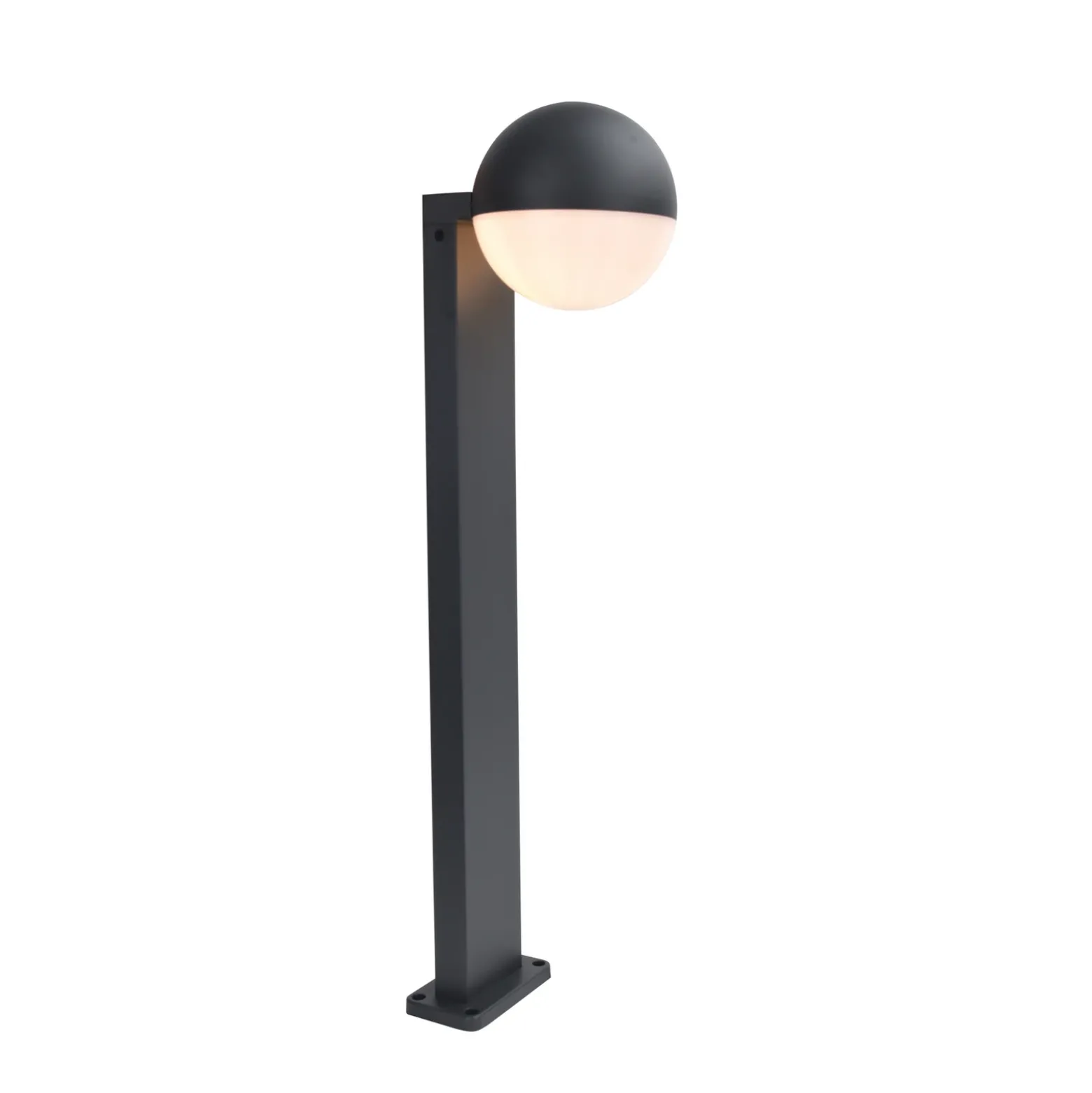 Bolardo luminoso LOOMA, gris oscuro, altura 70 cm, metal, IP54, E27