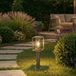 Bolardo luminoso Lucande Ferda, 60 cm, marrón, IP44