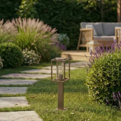 Bolardo luminoso Lucande Ferda, 60 cm, marrón, IP44