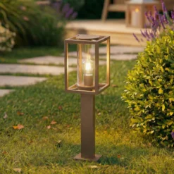 Bolardo luminoso Lucande Ferda, 60 cm, marrón, IP44
