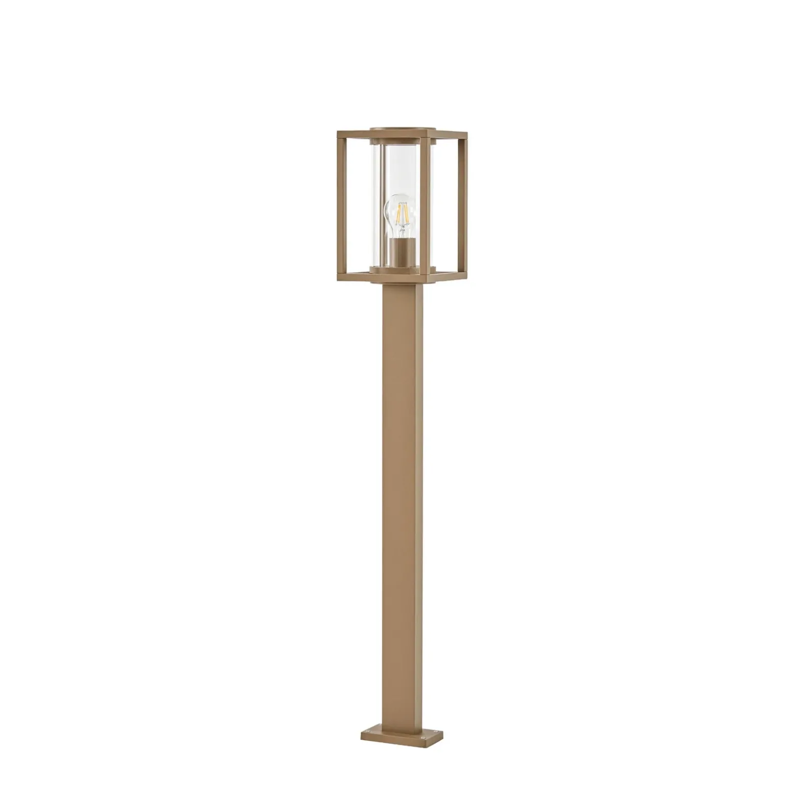 Bolardo luminoso Lucande Ferda, 100 cm, marrón, IP44
