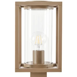 Bolardo luminoso Lucande Ferda, 100 cm, marrón, IP44